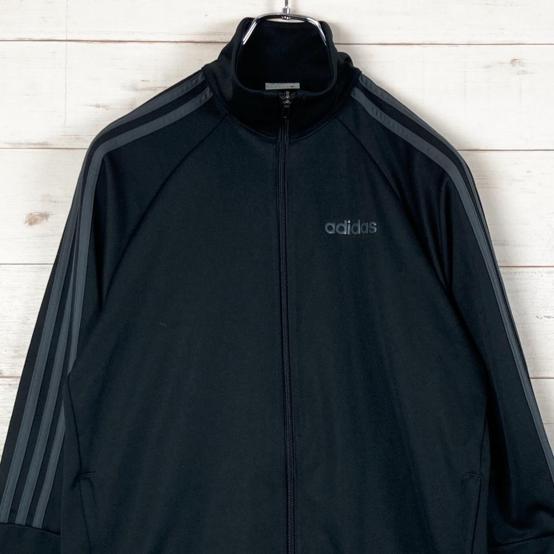 adidas　トラックジャケット　ロゴラバープリント　スリーストライプ　M
