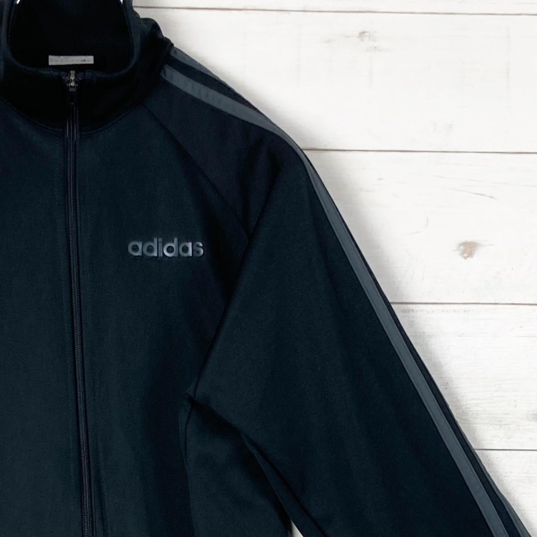 adidas　トラックジャケット　ロゴラバープリント　スリーストライプ　M