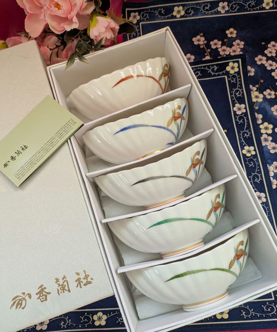 お値下げ✿香蘭社・貴婦人舟形小鉢＆ボンボニエール✿未使用品