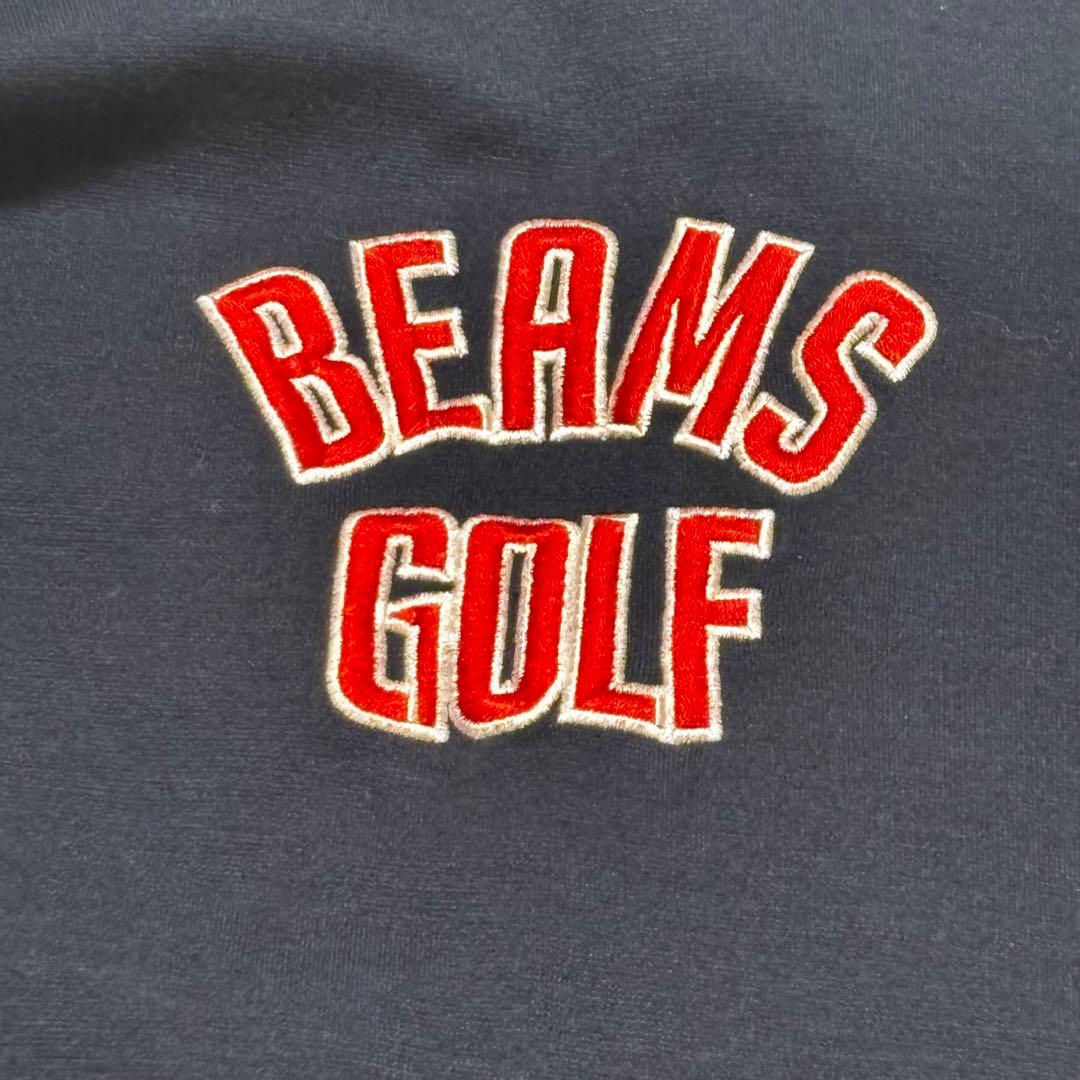 美品【BEAMS GOLF】ネイビー長袖カットソー　モックネック　Mサイズ