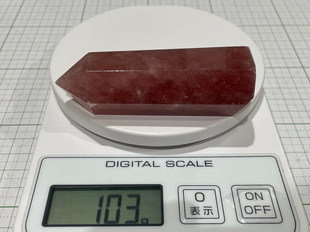 ①ピンクエピドート入り水晶(ポイント)