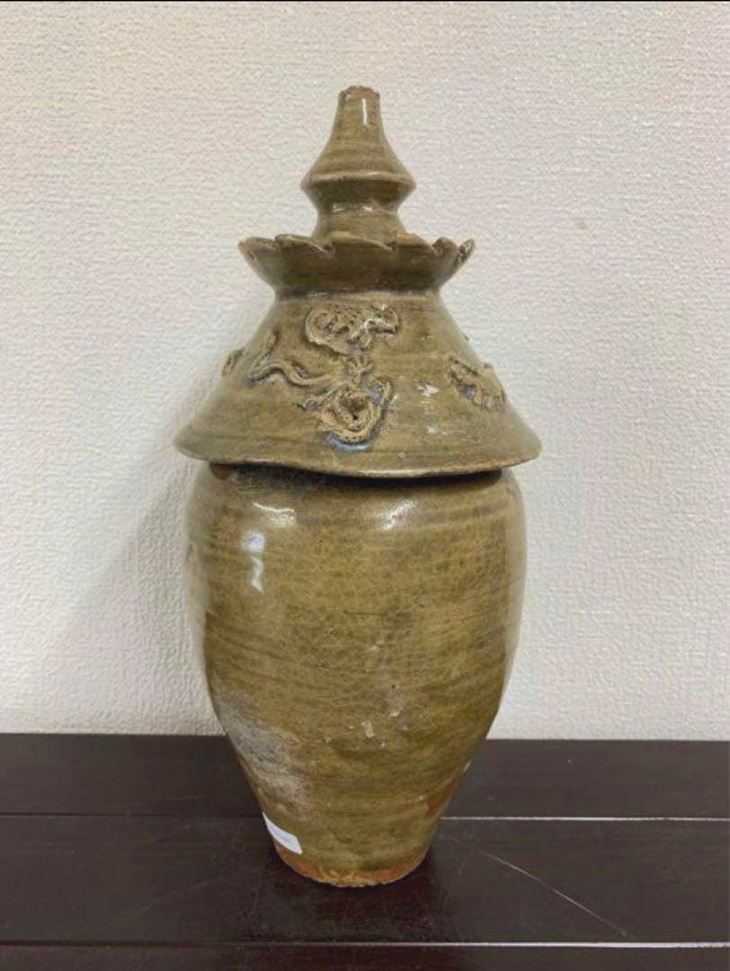 【希少品】中国宋時代　越窯蓋瓶y116