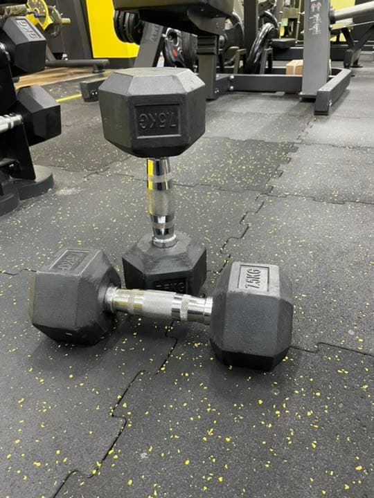 ラバーヘックス  ダンベル7.5kg ２個