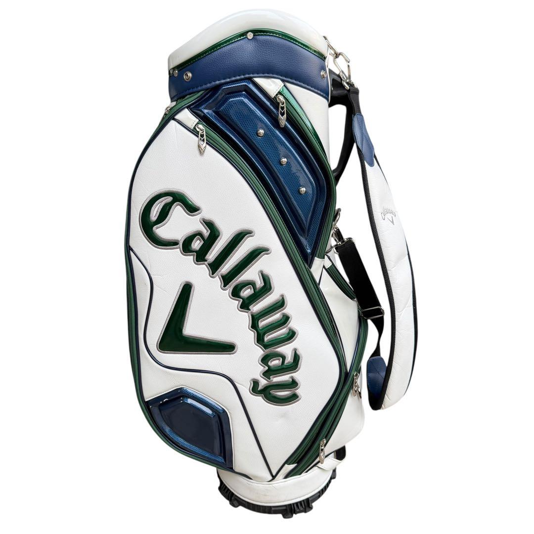 【美品】Callaway キャディバッグ CB201 4分割 ホワイト　グリーン