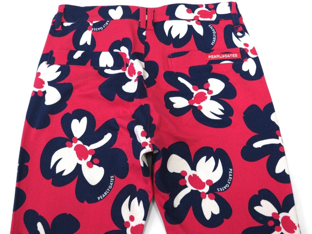 新品● パーリーゲイツ ●POP 桜プリント　カツラギ ストレッチパンツ　S
