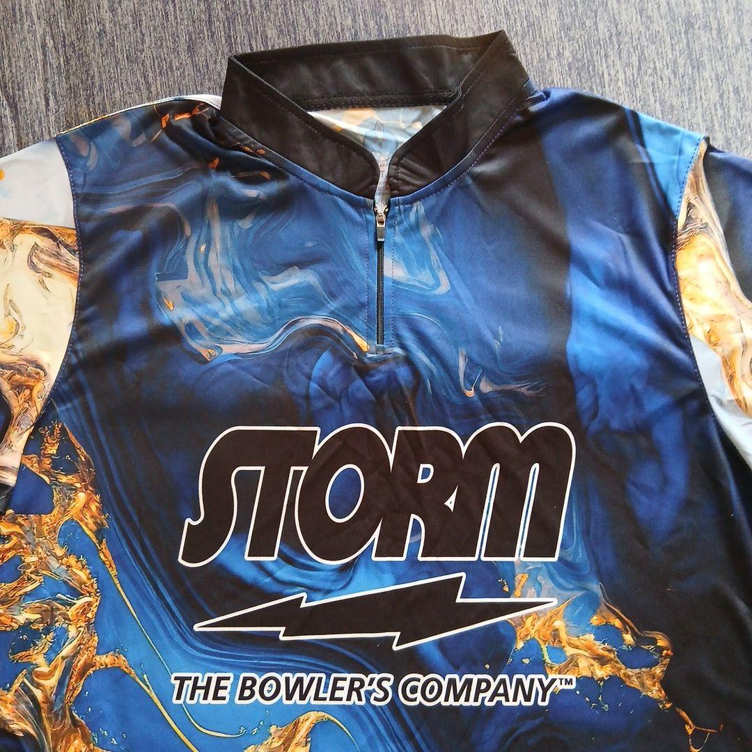日本未発売✨STORM【日本サイズ2XL】　ブルー　マーブル　大きめ　ボウリング