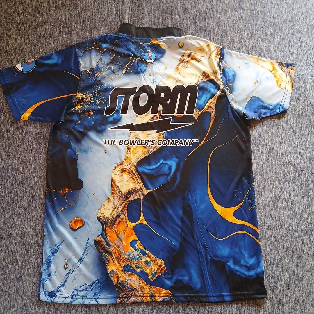 日本未発売✨STORM【日本サイズ2XL】　ブルー　マーブル　大きめ　ボウリング