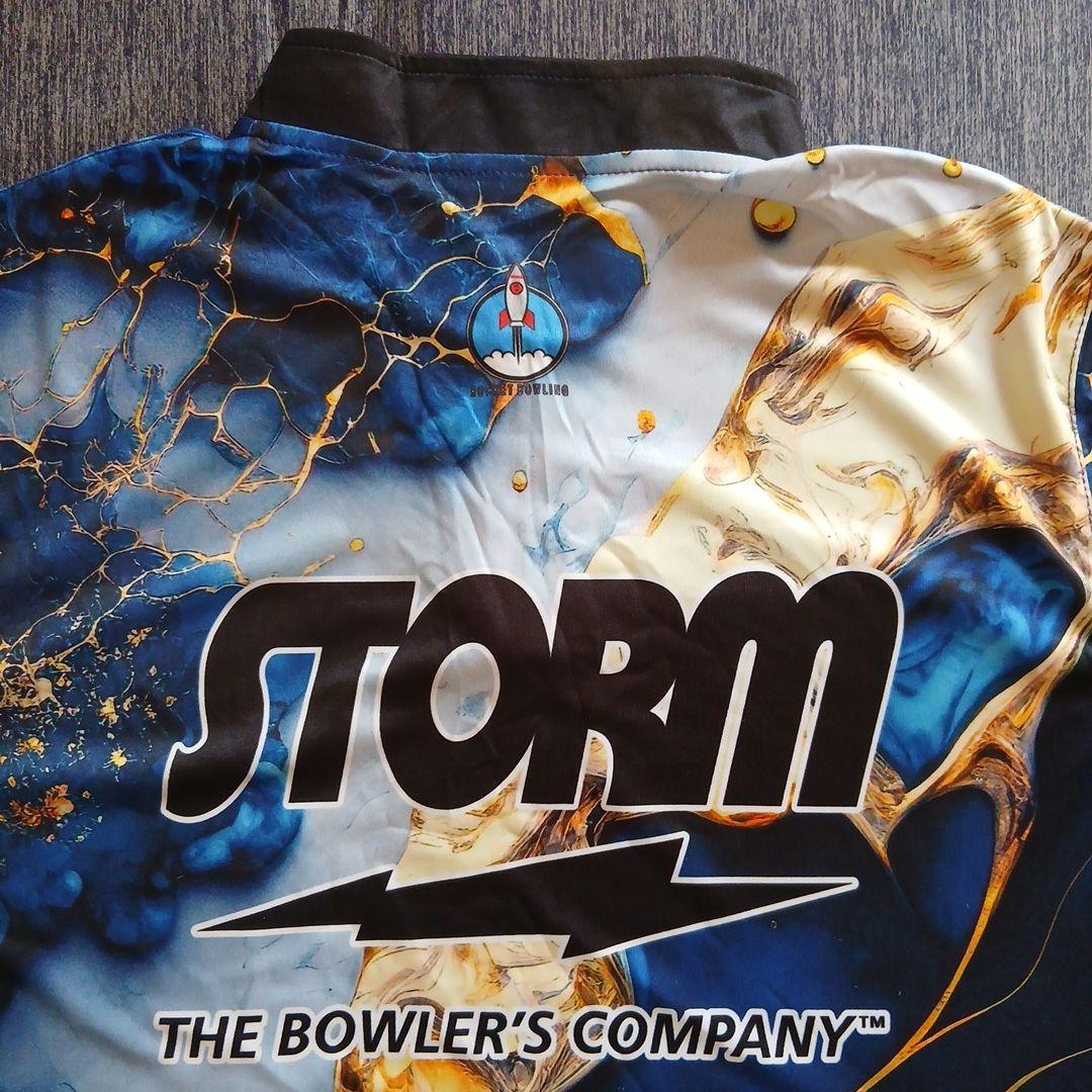 日本未発売✨STORM【日本サイズ2XL】　ブルー　マーブル　大きめ　ボウリング