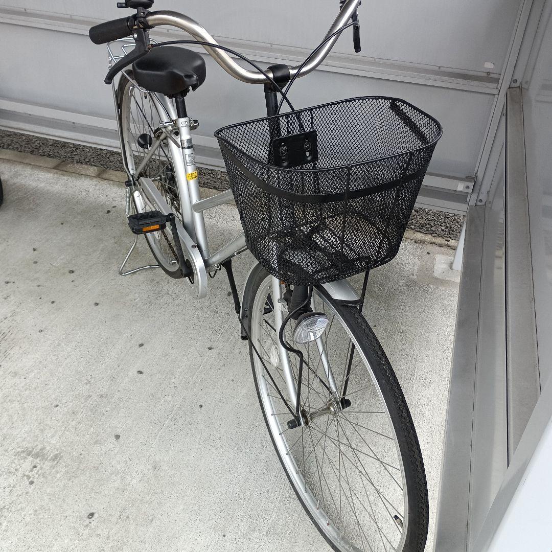 札幌　引き取り　自転車　ママチャリ　ライト　鍵　シルバー　カゴ付き　譲渡証明書