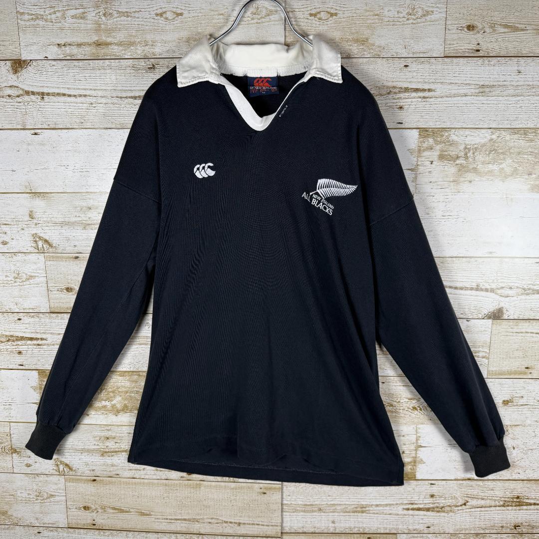 CANTERBURY ALL BLACKS ラガーシャツ 黒 白襟