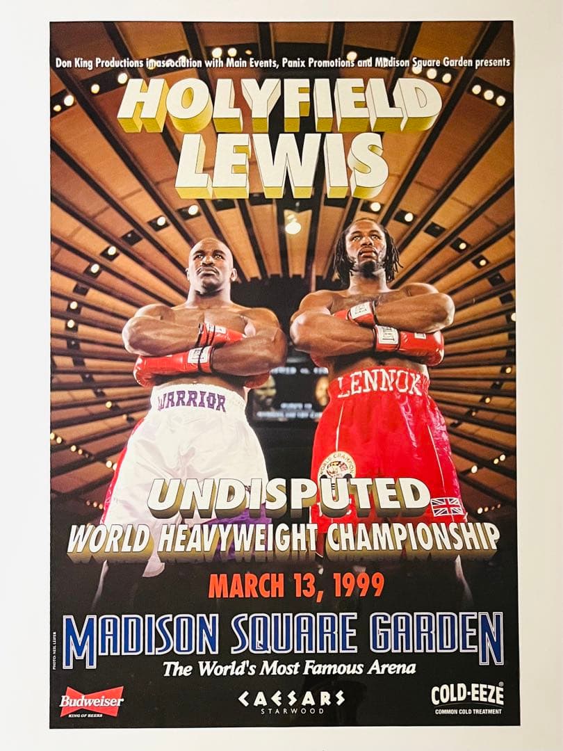 \"UNDISPUTED”ホリフィールドvsルイス ３団体統一 ボクシングポスター
