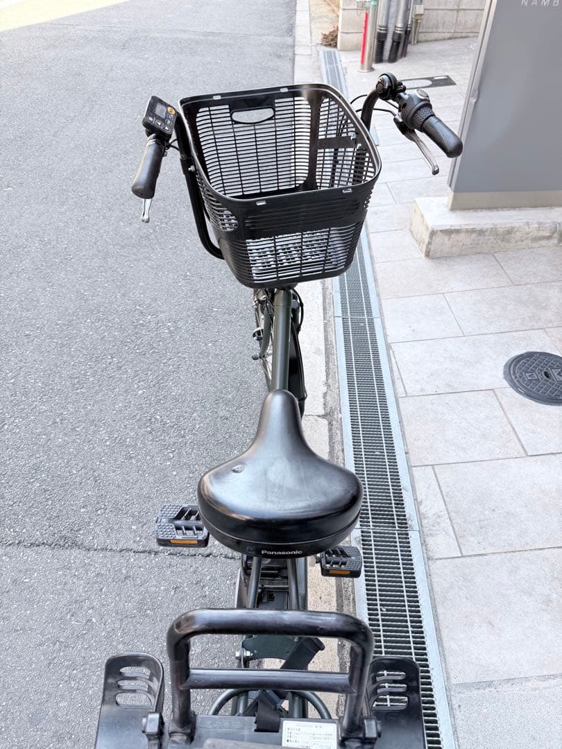 大阪府　パナソニック　電動アシスト自転車 チャイルドシート付き ダークグリーン