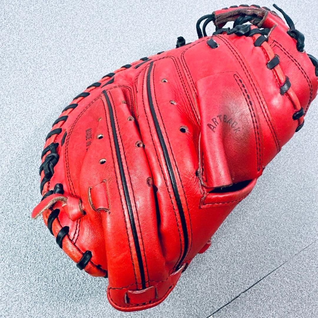 希少 ZETT ゼット 赤 プロモデル キャッチャーミット 古田敦也