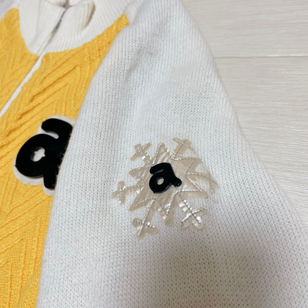 アルチビオ　ゴルフウェア　長袖ジャケット　ニット　雪の結晶　ケーブル編み