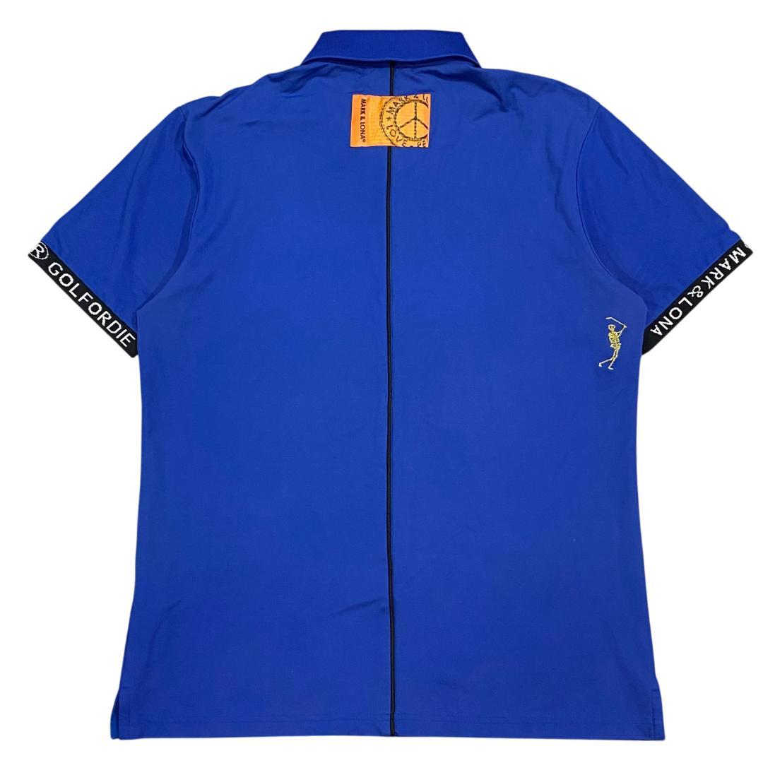 MARK&LONA マークアンドロナ 半袖 ストレッチ ポロシャツ XL ブルー