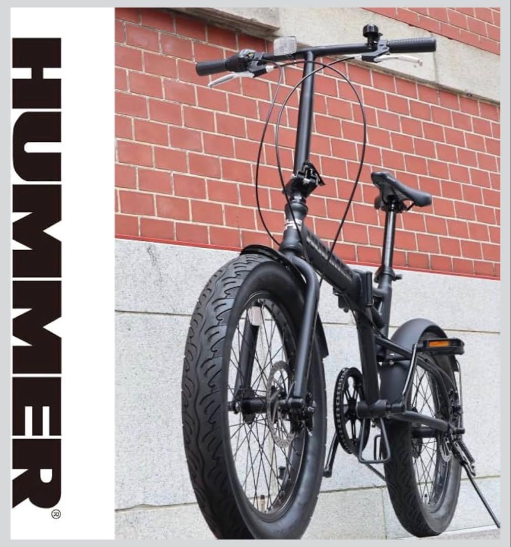 HUMMER 折りたたみ自転車 ブラック 太タイヤ