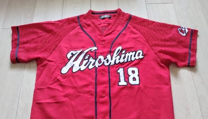 広島　東洋　カープ　前田健太　ハイクオリティ　ビジター　ユニフォーム　デサントL