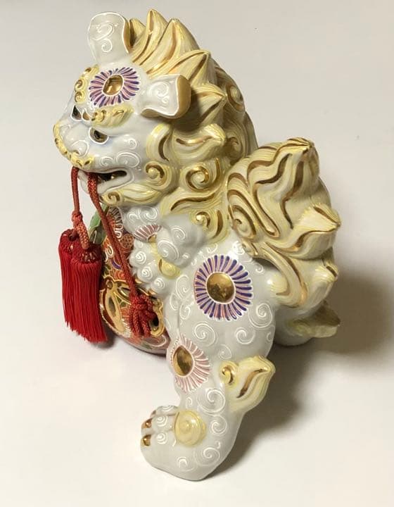 ⬛️超　超　超 稀少！！⬛️美品！⬛️九谷焼　宝獅子　白盛！！⬛️ 高さ30cm！！⬛️