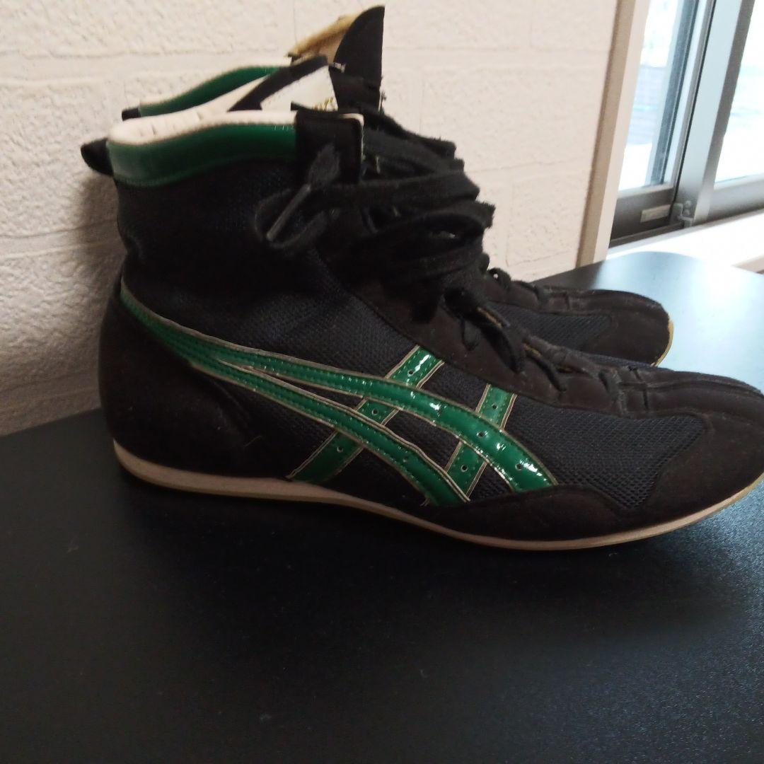 asics ボクシングシューズ ブラック/グリーン