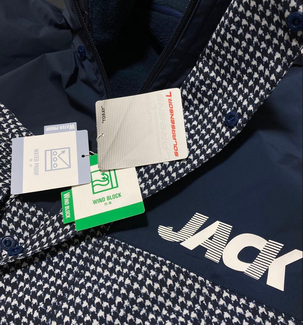 新品 ジャックバニー ラミネートタフタ+フリース 3WAYブルゾン(6)LL/紺