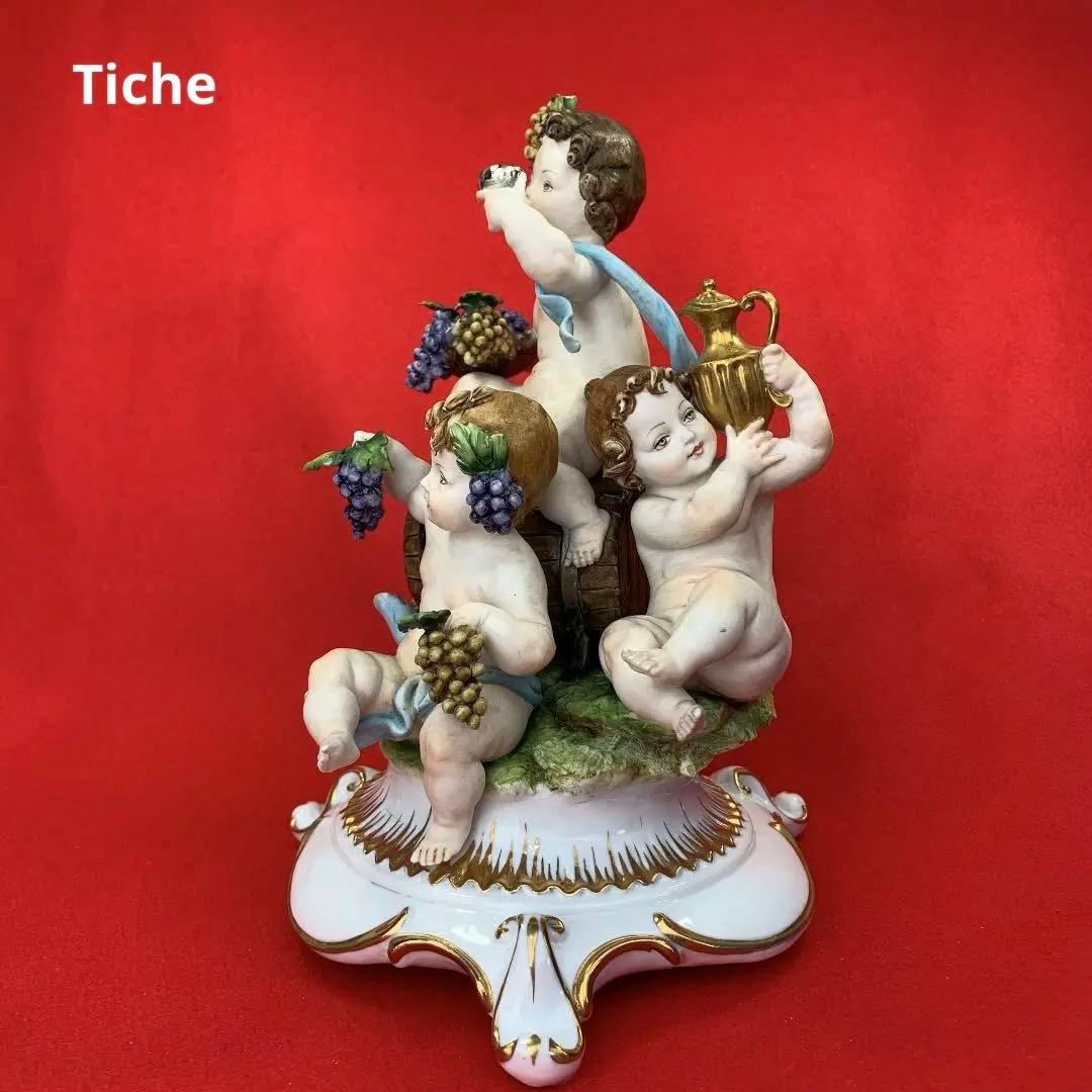 ♥️Tiche ティケ♥️ ロココ調 エンジェルワイン祭り 置物 イタリー製