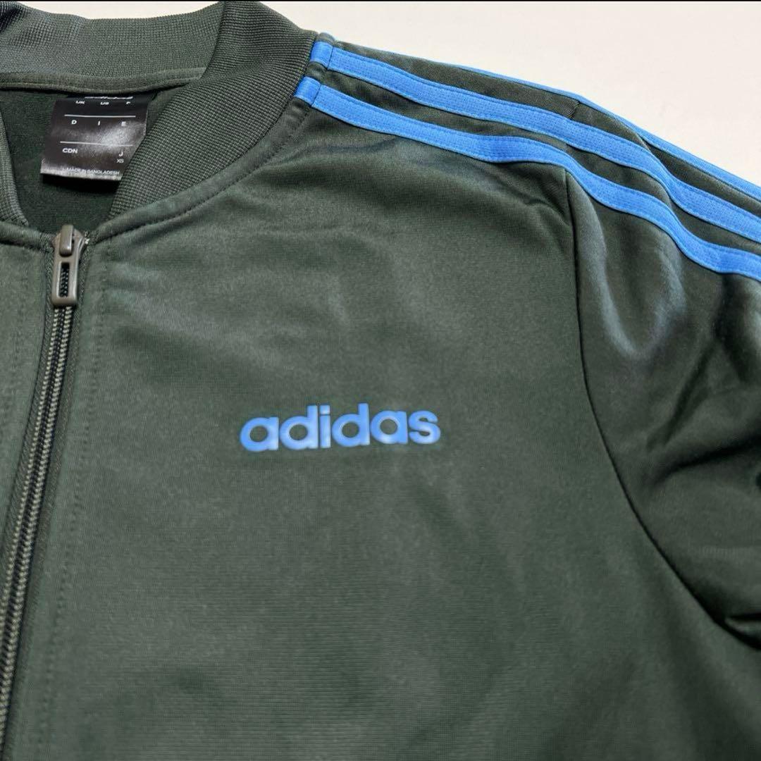 adidasジャージセットアップ　３本ライン　上下　ダークグリーン　ユニセックス