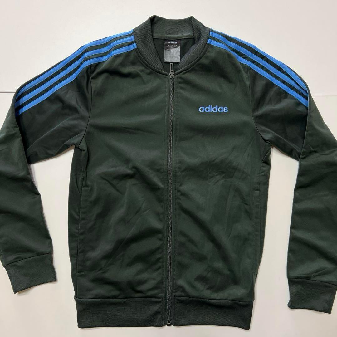 adidasジャージセットアップ　３本ライン　上下　ダークグリーン　ユニセックス
