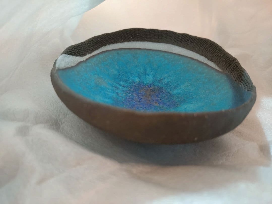 新品未使用　虎澤英雄　木箱サイン付武州飯能焼陶器の器第14回日本陶芸展受賞者作品