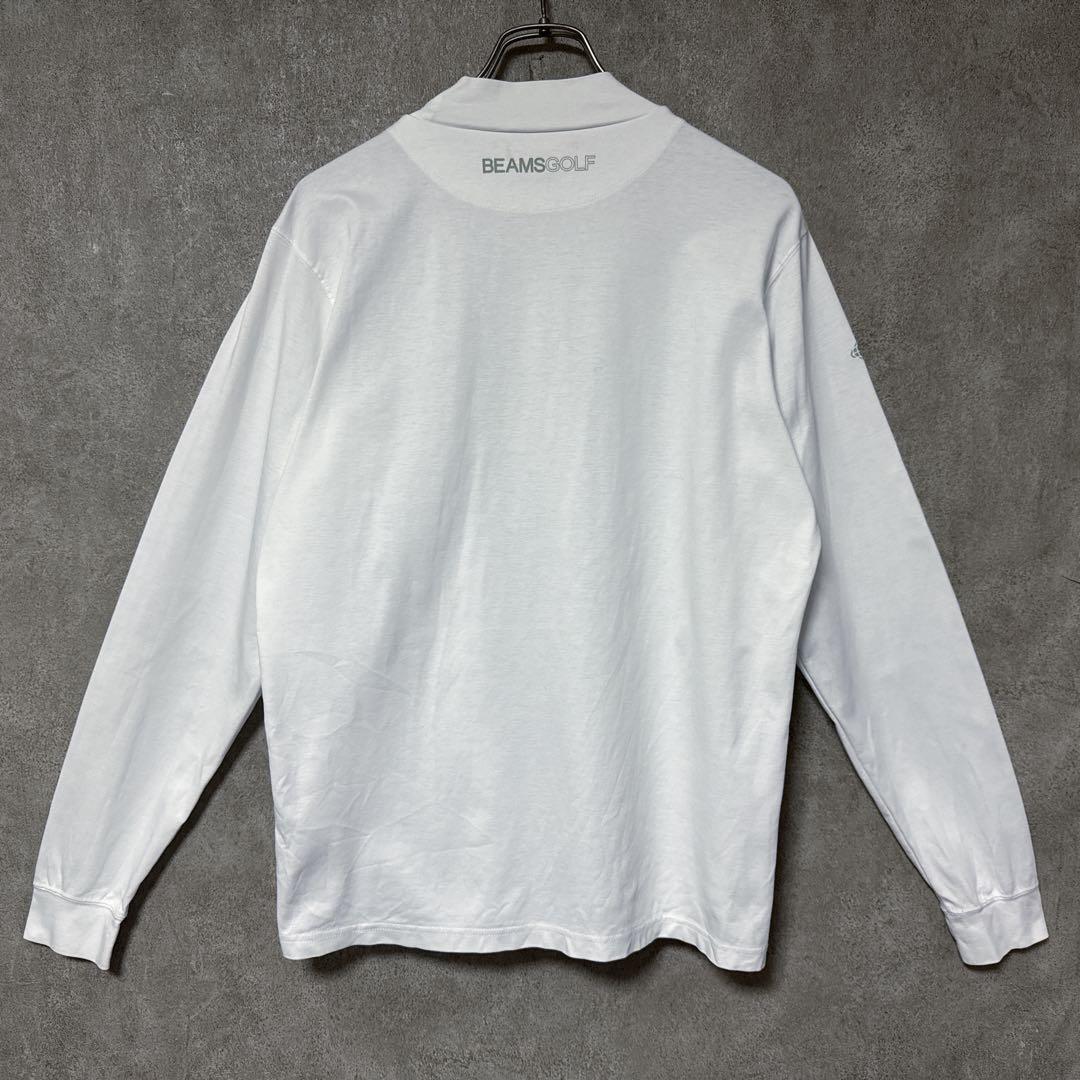 BEAMS GOLF ビームスゴルフ モックネック 長袖 ロゴ ホワイト L
