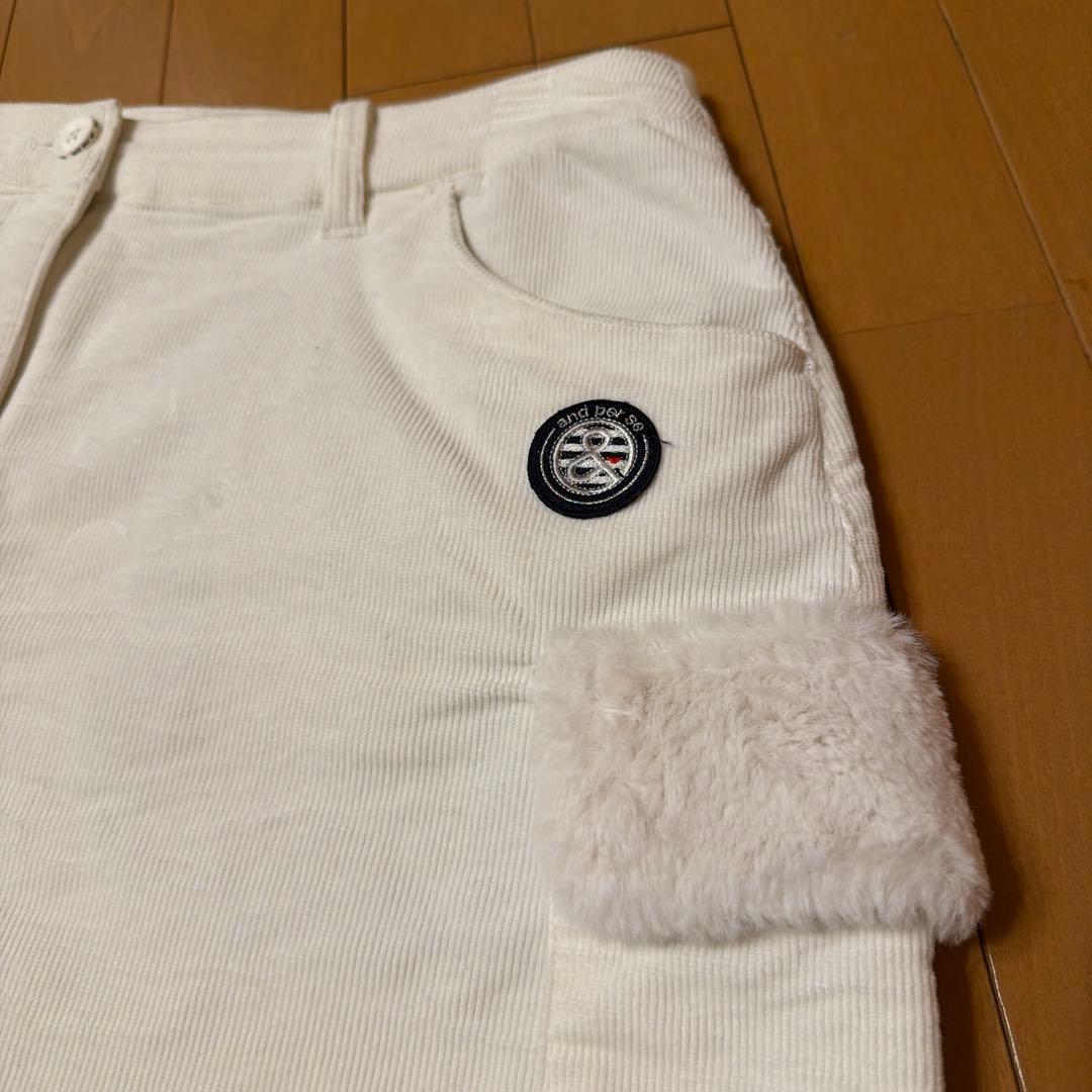 and per se（アンパスィ）スカート　コーデュロイ　ホワイトＬＬ