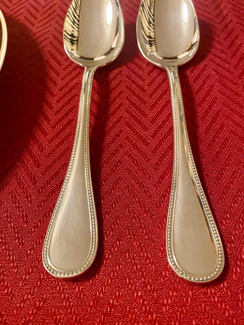 【☆開封のみ未使用極美品☆】クリストフル パール スタンダードスプーンペアセット