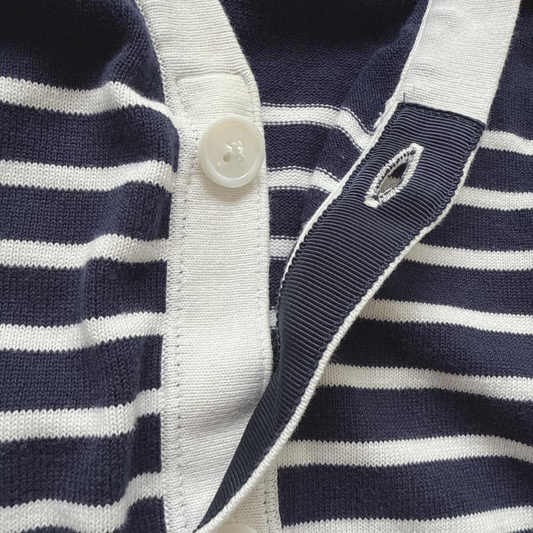 BEAMS GOLF ボーダー カーディガン 紺 M