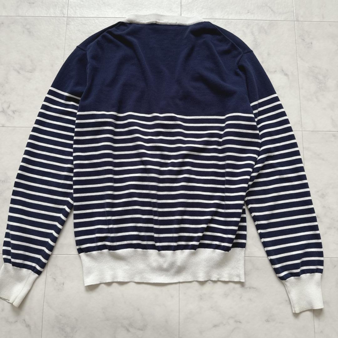 BEAMS GOLF ボーダー カーディガン 紺 M