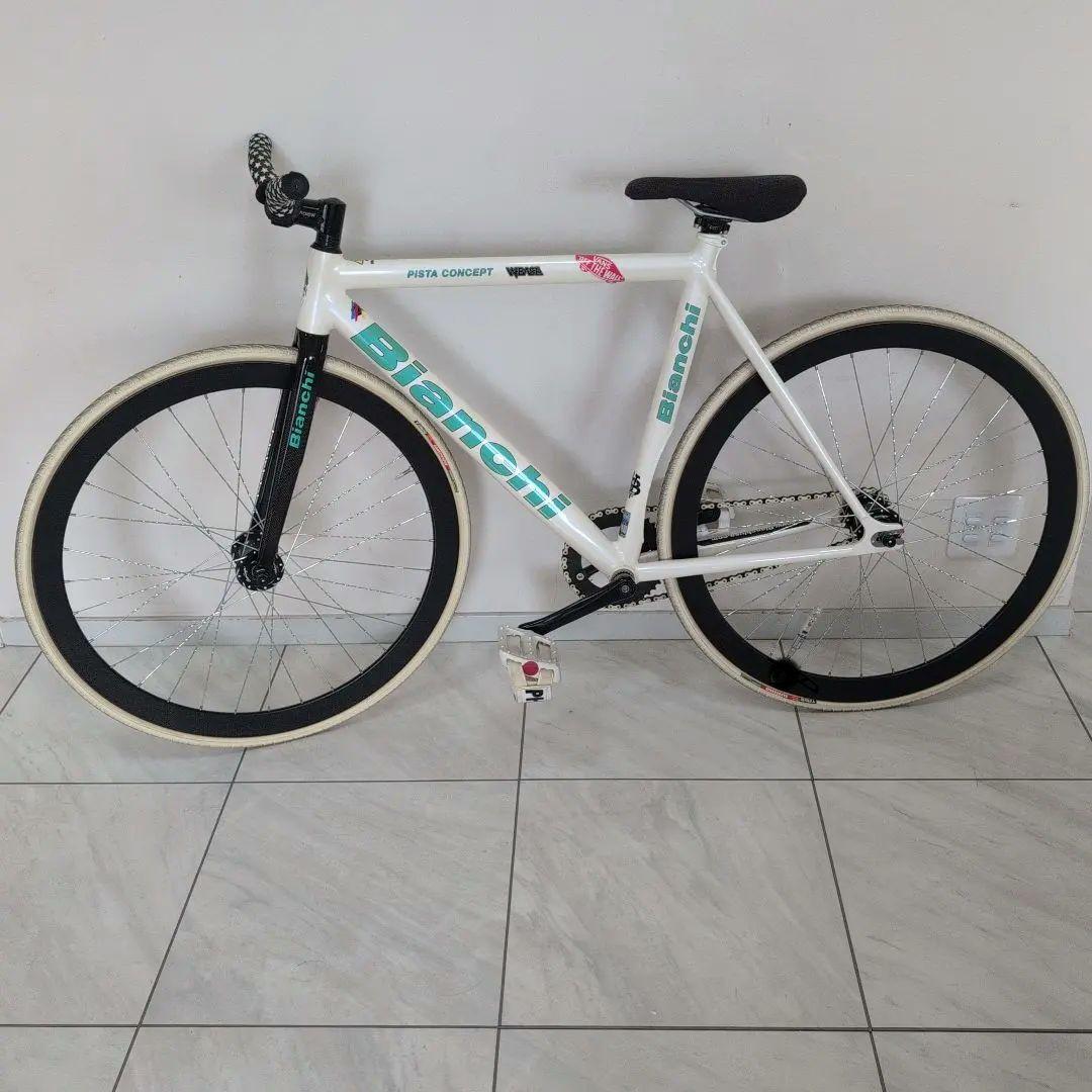 極美品Bianchi日本未発売ピストバイク自転車フレーム白トラックイタリア