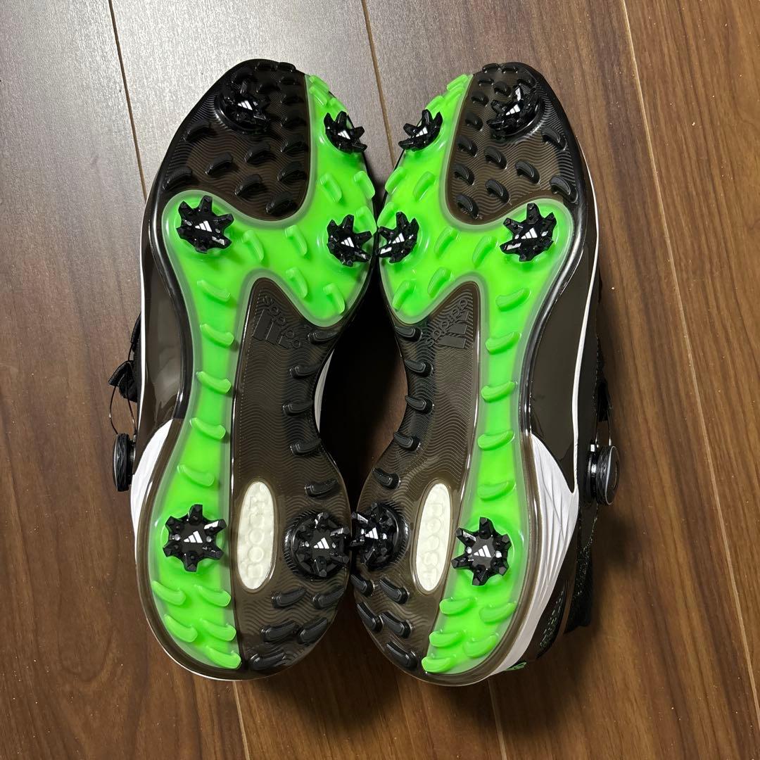 adidasCodechaosBOAゴルフシューズ黒×グリーンスパイク　30cm