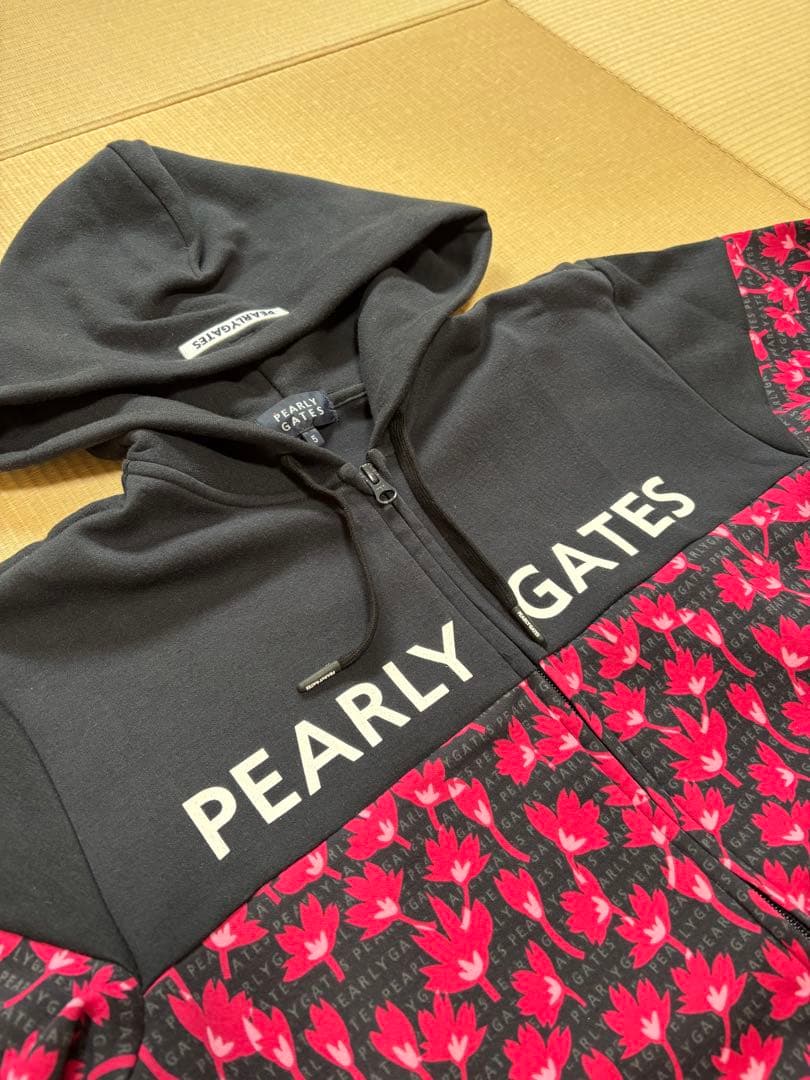 [美品]PEARLY GATES 桜柄　フード付きパーカー　５サイズ