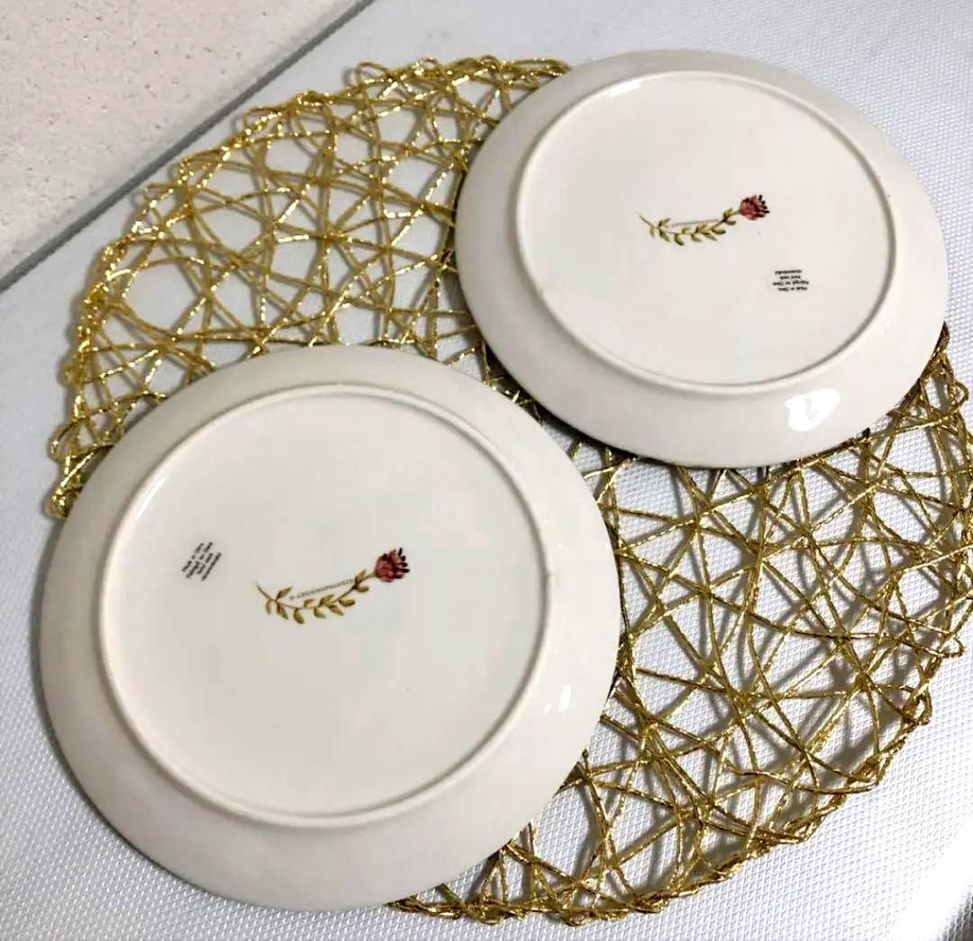 【新品】プレート2枚（陶器）白鳥は幸運や純粋さ、永遠の愛の象徴　白鳥　スワン