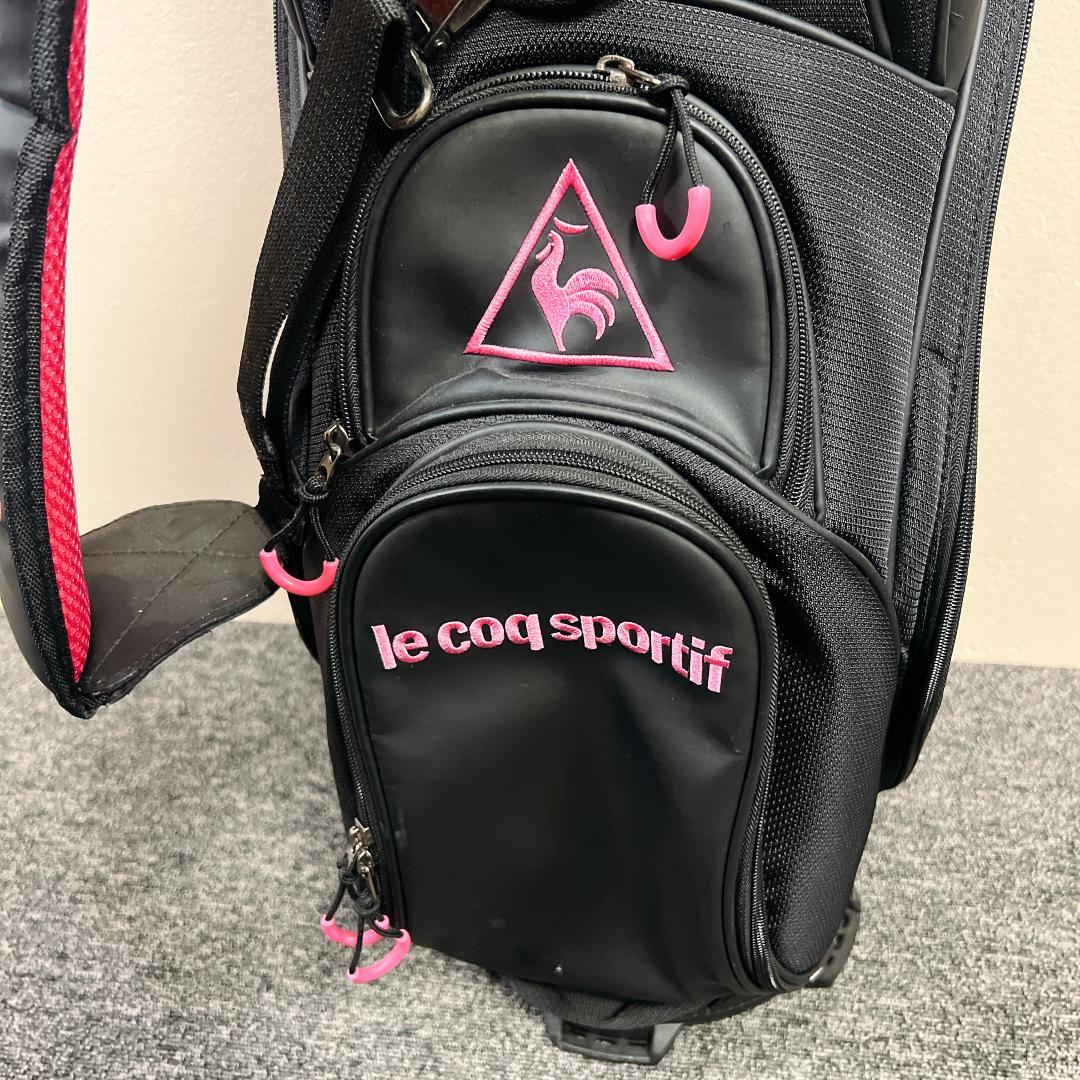 【良品】le coq sportif キャディバッグ 黒 ピンク