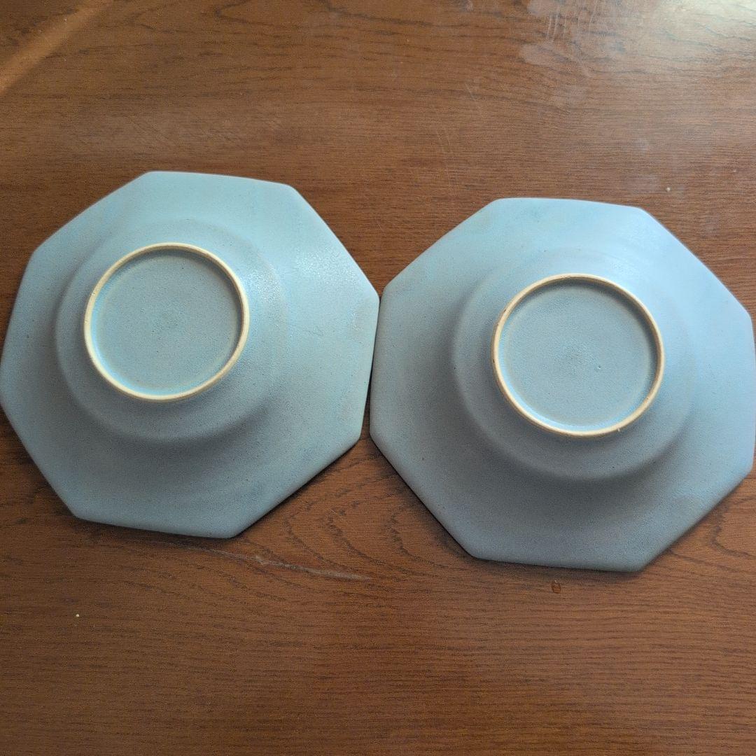 awabiware　 あわびウェア　八角皿　青2枚