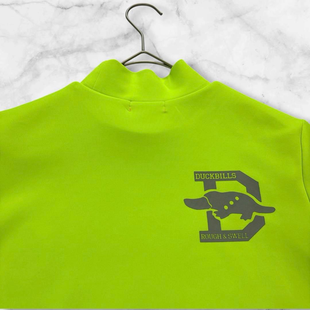 rough & swell　半袖モックネックシャツ　M イエローグリーン系