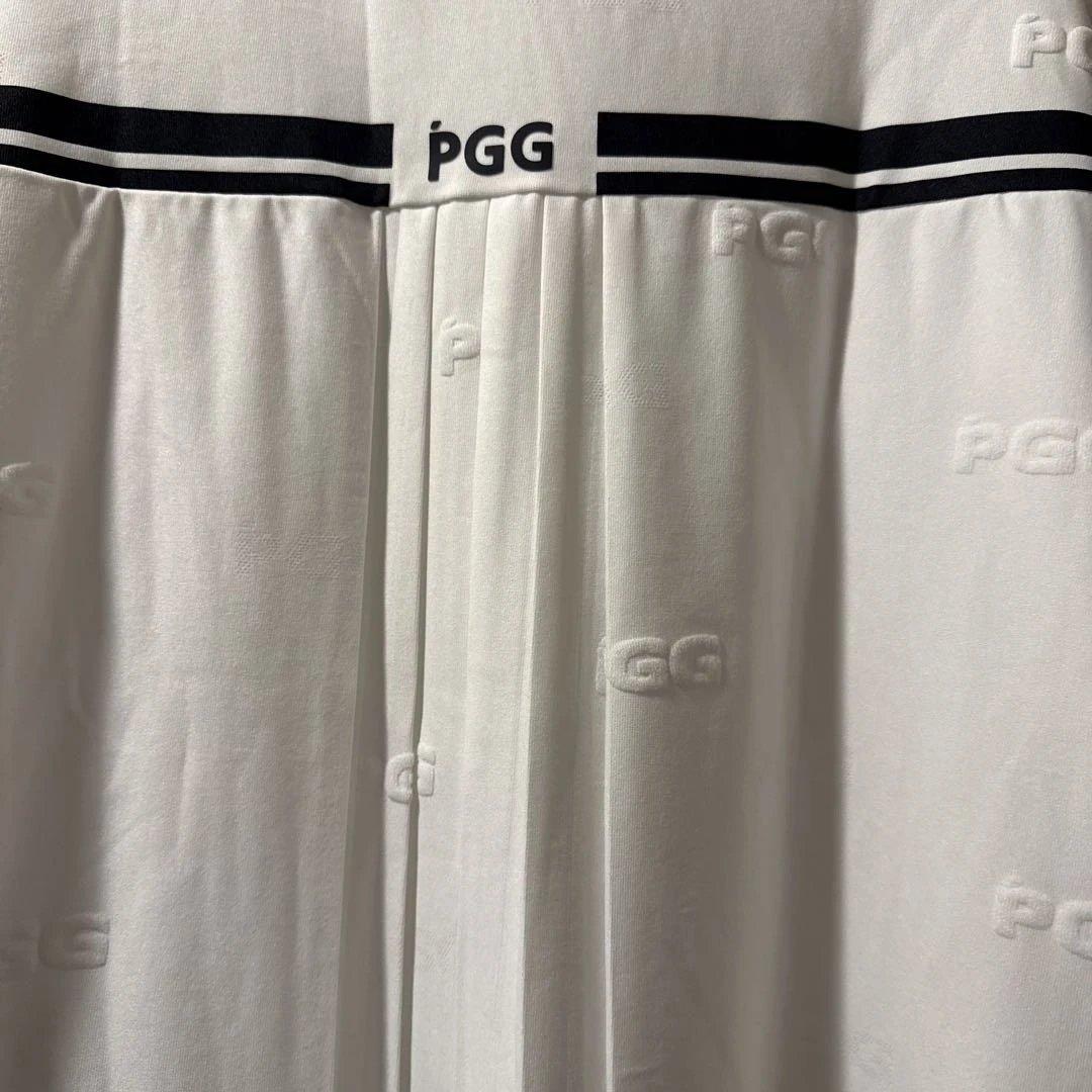 【PGG】ロゴ総柄 ワンピース ホワイト フリーサイズ