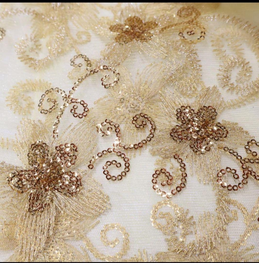 ゴールド　イエロー　 刺繍入り　ベリーダンス　ガラベーヤ　ハリージ