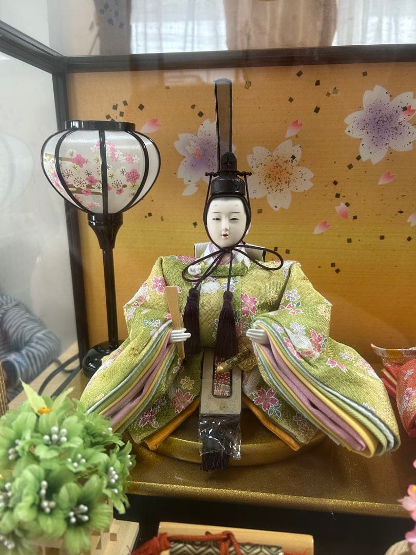 雛人形 親王飾り ガラスケース入り オルゴール付き ひな祭り
