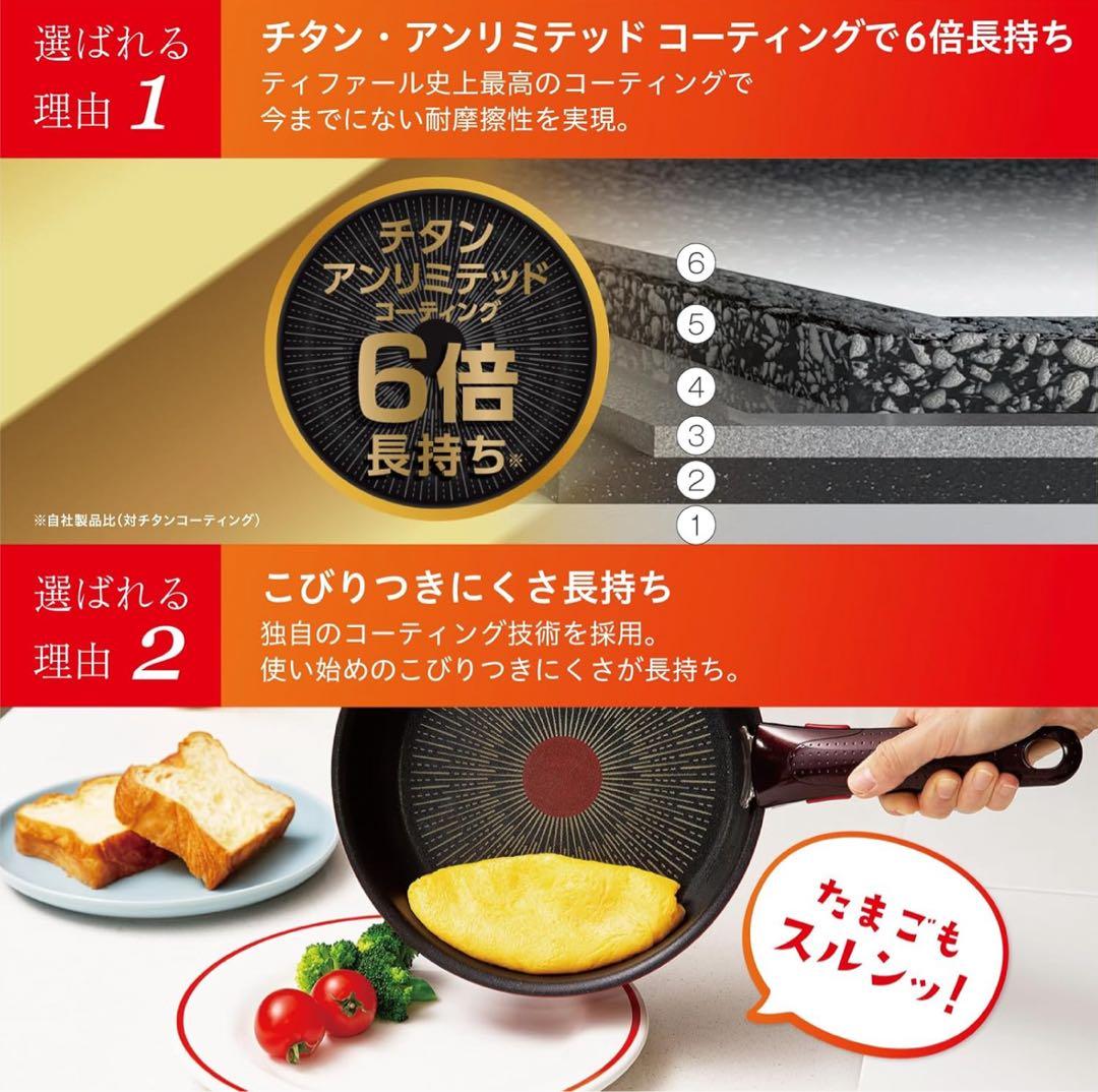 本日数量限定特価　ティファール　ブルーIHアンリミテッド　フライパン　2点
