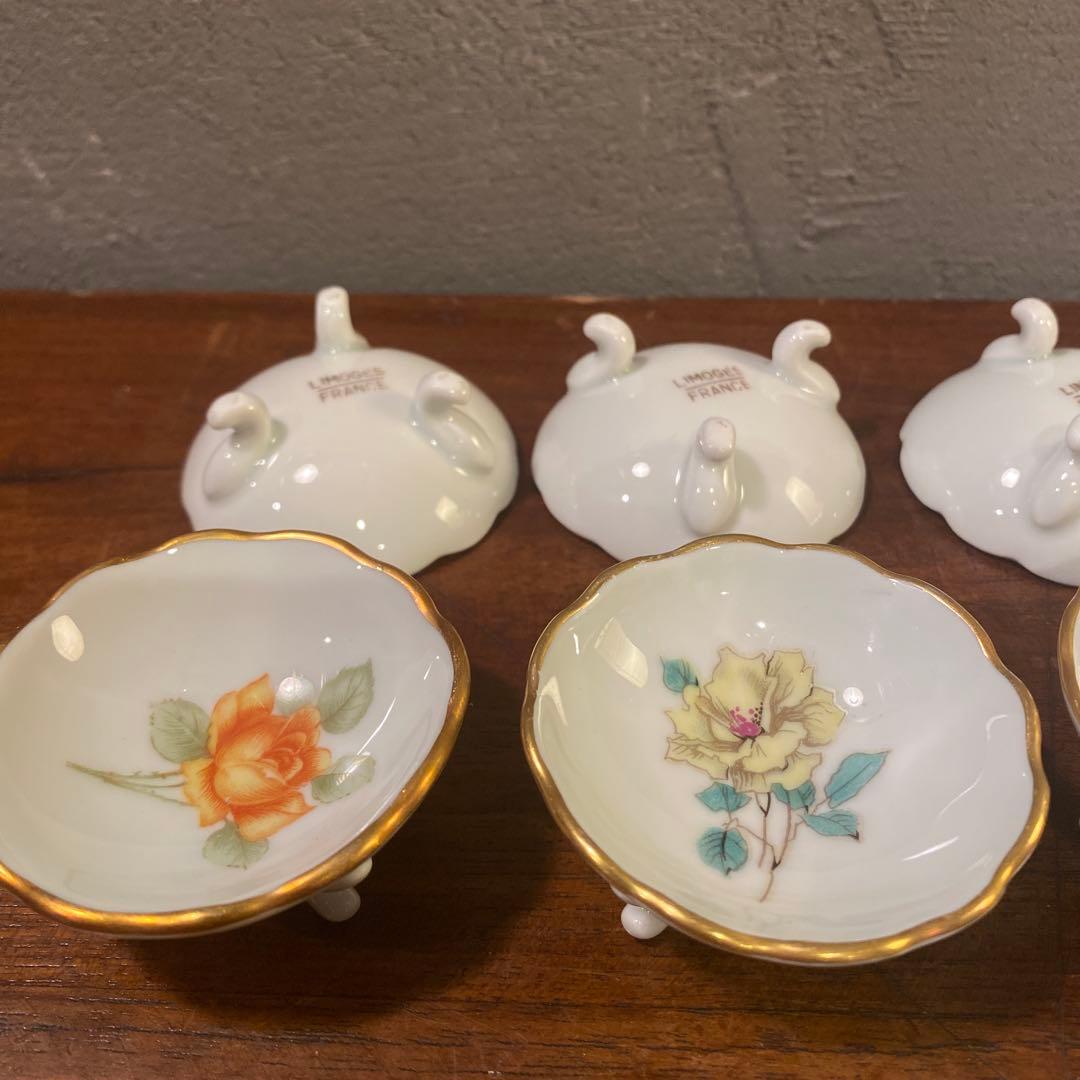 フランス リモージュ Limoges 脚付き ミニ小皿 小物入れ 10個
