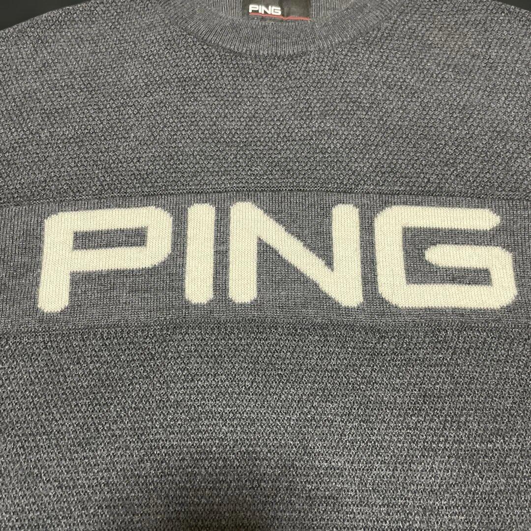 美品 PING ピン ゴルフ ニットセーター クルーネックLL