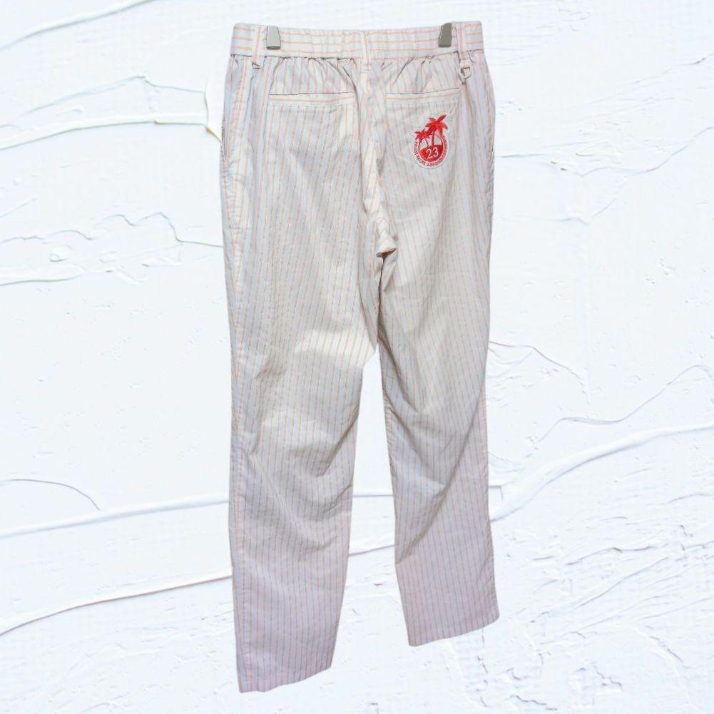 ❤美品❤23区GOLF ゴルフパンツ ストライプ ワッペンロゴ ゆったりサイズ3