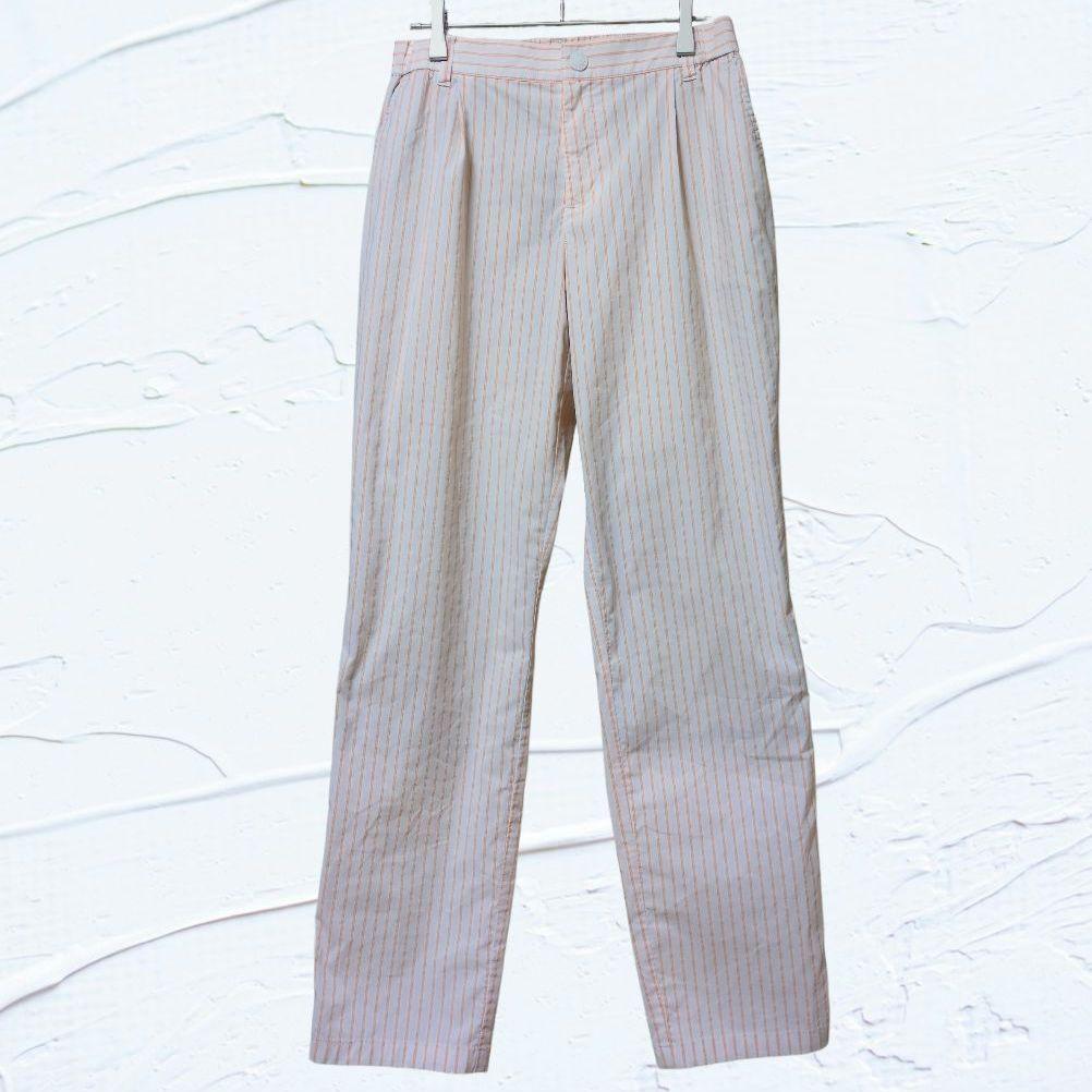 ❤美品❤23区GOLF ゴルフパンツ ストライプ ワッペンロゴ ゆったりサイズ3