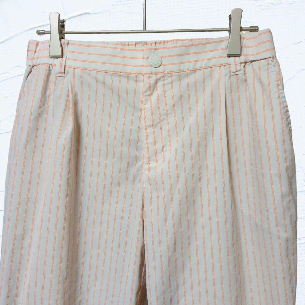 ❤美品❤23区GOLF ゴルフパンツ ストライプ ワッペンロゴ ゆったりサイズ3