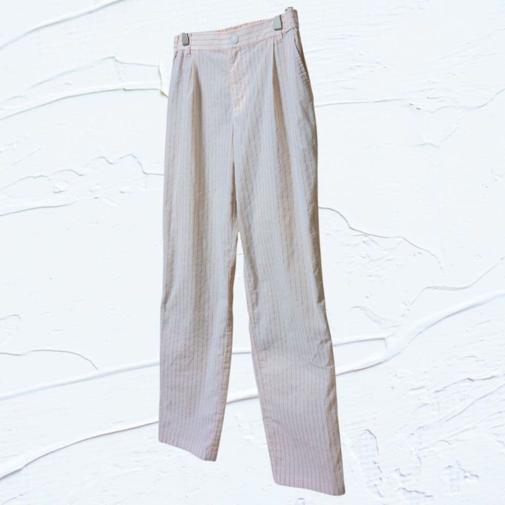 ❤美品❤23区GOLF ゴルフパンツ ストライプ ワッペンロゴ ゆったりサイズ3